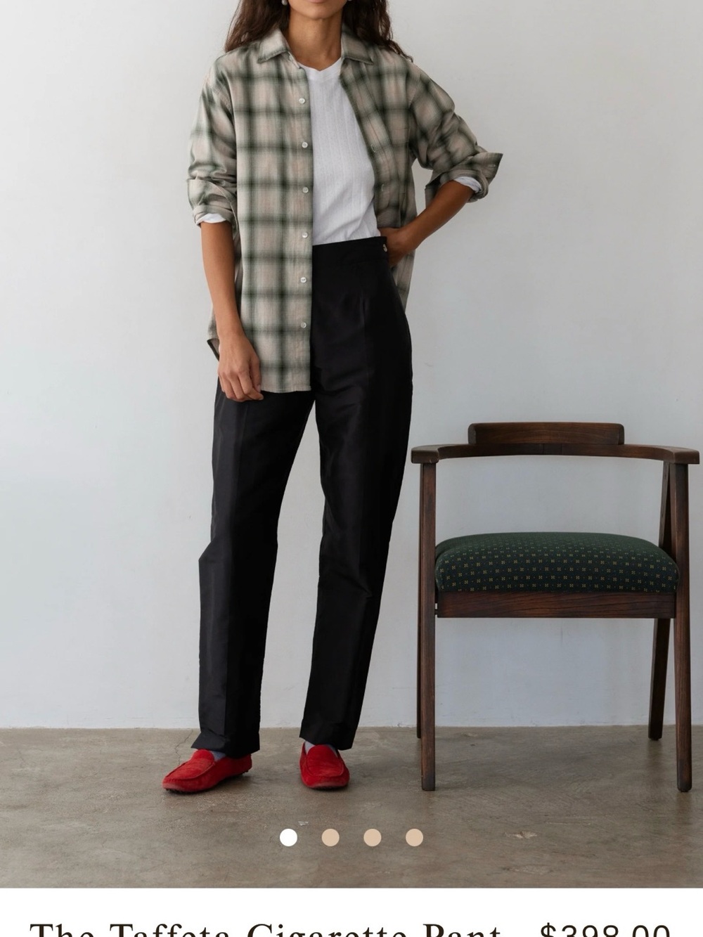 Donni The Taffeta Cigarette Silk Pant